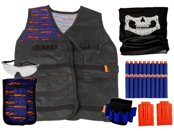 Commando Outfit Policeman Costume Cartridges Glasses Scarf Vest