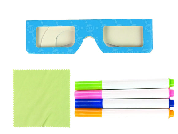 Magic Illuminated 3D Whiteboard Glasses Blue