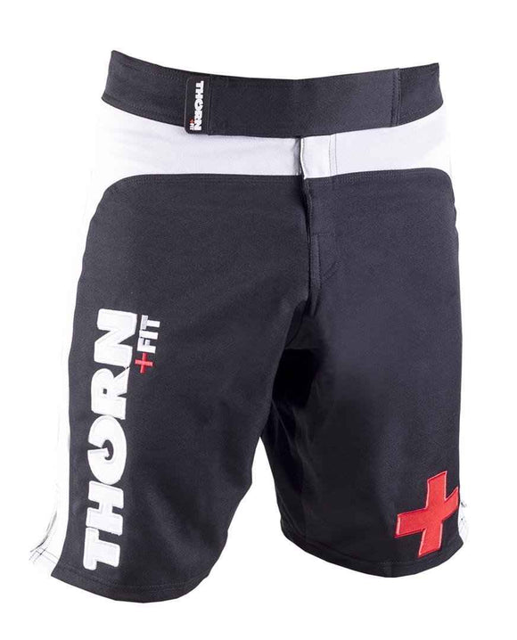 Short de sport THORN COMBAT noir-blanc