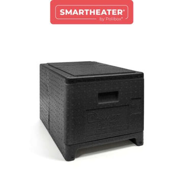 Conteneur isotherme 49 L Smart Mini Heater Plug & Play noir avec porte rouge - clicktofournisseur.com