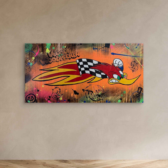 Woody Woodpecke reproduction officielle sur toile de l'œuvre