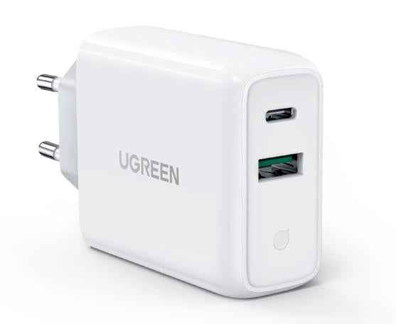 INCARCATOR retea Ugreen, "CD170" Quick Charge 36W, USB x 1, USB Type-C x 1, 5V/3.4A max, alb "60468" (timbru verde 0.18 lei) - 6957303864683