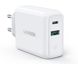 INCARCATOR retea Ugreen, "CD170" Quick Charge 36W, USB x 1, USB Type-C x 1, 5V/3.4A max, alb "60468" (timbru verde 0.18 lei) - 6957303864683