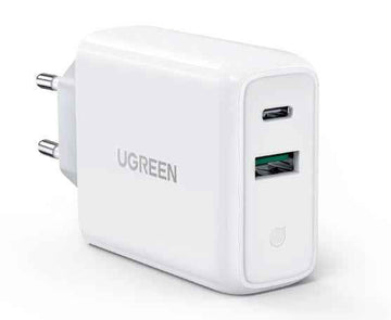 INCARCATOR retea Ugreen, "CD170" Quick Charge 36W, USB x 1, USB Type-C x 1, 5V/3.4A max, alb "60468" (timbru verde 0.18 lei) - 6957303864683