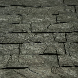 Panneau mural 3D Profhome 3D 704500 Ledge Stone Portland Cement Panneau décoratif gaufré d'aspect pierre brillant gris 2 m2 - 0