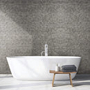 Panneau mural 3D Profhome 3D 704500 Ledge Stone Portland Cement Panneau décoratif gaufré d'aspect pierre brillant gris 2 m2-3