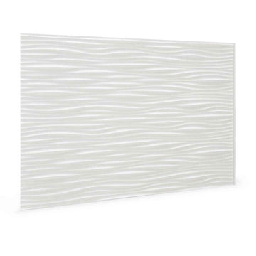 Panneau mural 3D Profhome 3D 704551 Wilderness White Panneau décoratif gaufré d'aspect plastique brillant blanc 1,7 m2