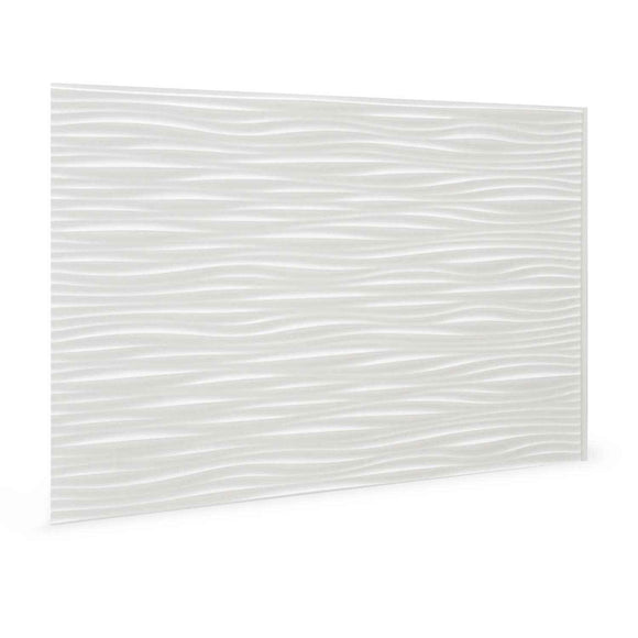 Panneau mural 3D Profhome 3D 704551 Wilderness White Panneau décoratif gaufré d'aspect plastique brillant blanc 1,7 m2