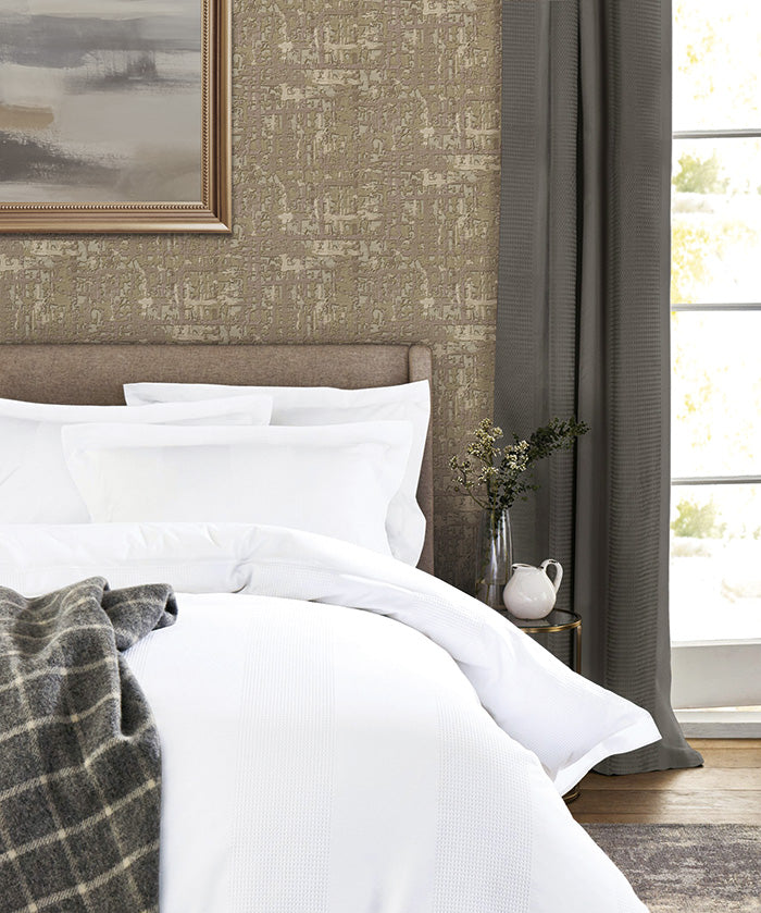 Papier peint aspect textile profhome de120095-di papier peint intissé gaufré à chaud gaufré à l'aspect textile satiné olive gris-beige 533 m2 - 0