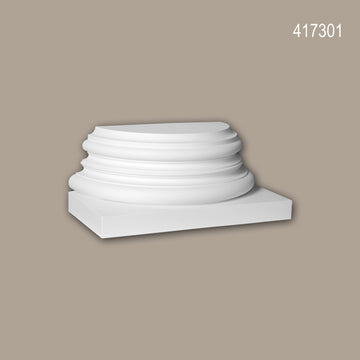 Pied de demi-colonne Profhome 417301 Moulure de façade Colonne Élément de façade style corinthien blanc - 0