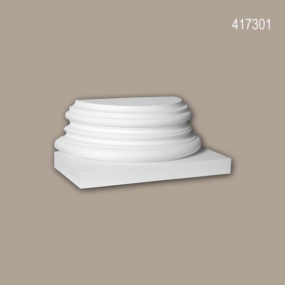 Pied de demi-colonne Profhome 417301 Moulure de façade Colonne Élément de façade style corinthien blanc