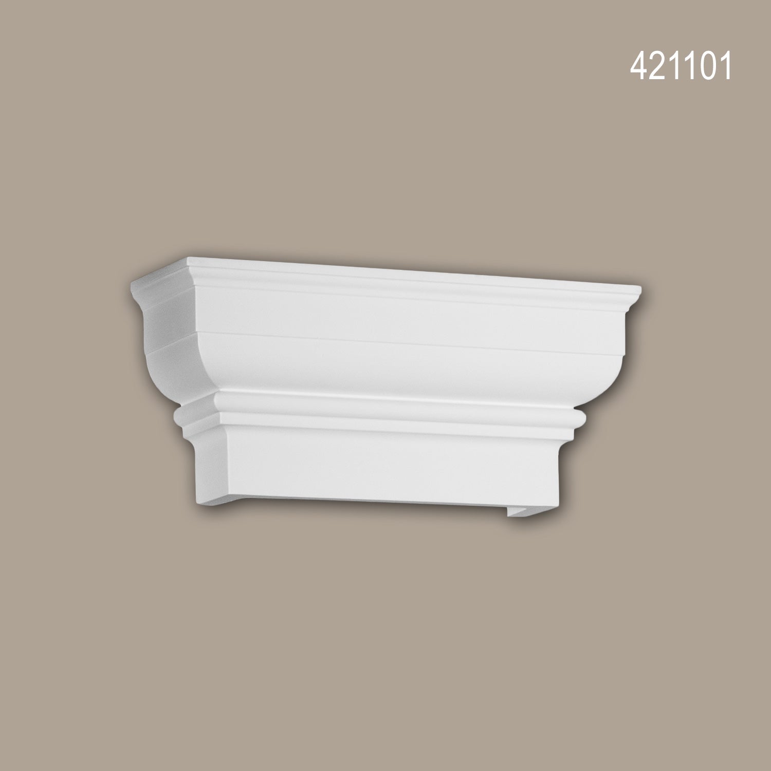 Chapiteau de pilastre Profhome 421101 Élément de façade Pilastre Moulure exterieure style toscan blanc - 0