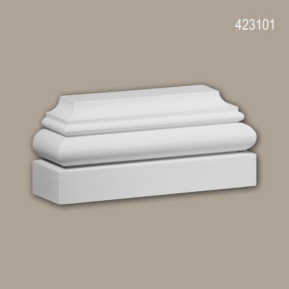 Pied de pilastre Profhome 423101 Élément de façade Pilastre Moulure exterieure style toscan blanc