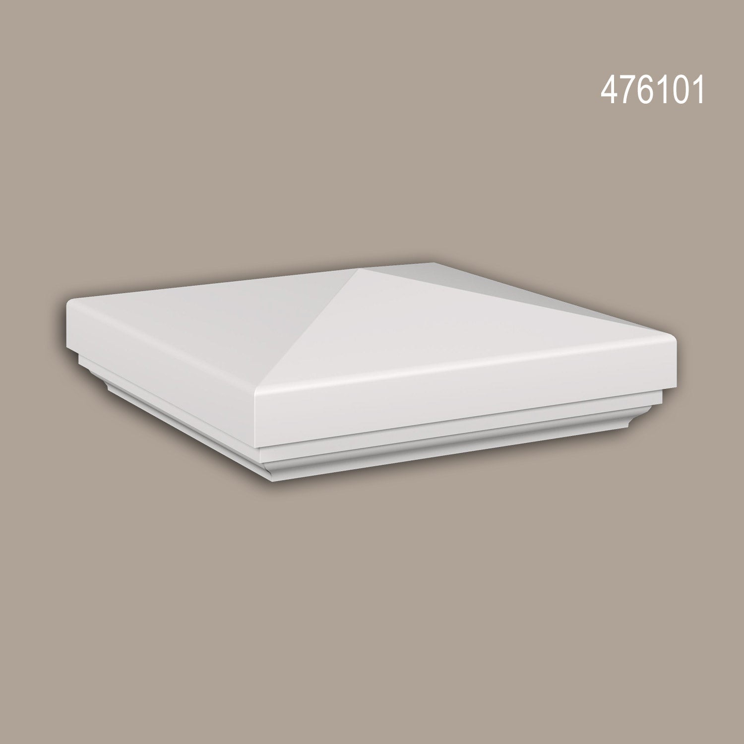 Chapeau poteau de balustrade Profhome 476101 Moulure exterieure Balustrade Élément de façade style Néo-Classicisme blanc - 0