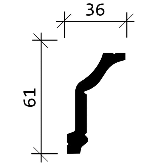 Corniche 650174 Profhome Moulure décorative style Néo-Classicisme blanc 2 m