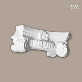 Chapiteau de demi-colonne 115006 Profhome Colonne Élement décorative style ionique blanc