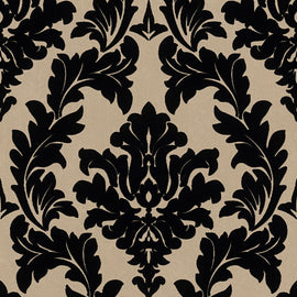 Papier peint baroque profhome 335804-gu papier peint intissé légèrement texturé au style baroque mat or noir 522 m2