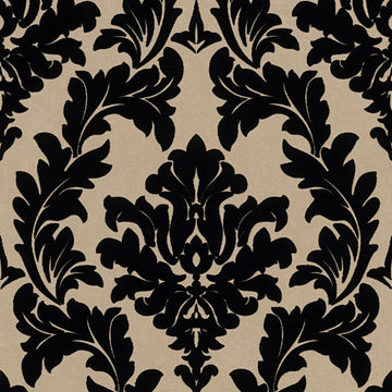 Papier peint baroque profhome 335804-gu papier peint intissé légèrement texturé au style baroque mat or noir 522 m2