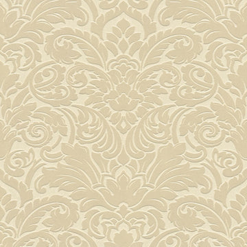 Papier peint baroque Profhome 335831-GU papier peint intissé légèrement texturé au style baroque mat beige 5,22 m2