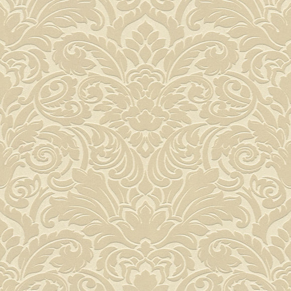 Papier peint baroque Profhome 335831-GU papier peint intissé légèrement texturé au style baroque mat beige 5,22 m2