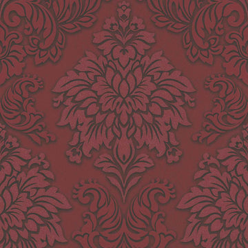 Papier peint baroque Profhome 368983-GU papier peint intissé légèrement texturé au style baroque scintillant rouge argent noir 5,33 m2