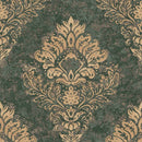 Papier peint baroque Profhome 379011-GU papier peint intissé légèrement texturé au style baroque mat vert or 5,33 m2-1