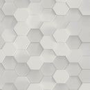 Papier peint pour cuisine et bain Profhome 387231-GU papier peint intissé gaufré à chaud lisse avec des figures géométriques mat gris blanc 5,33 m2-1