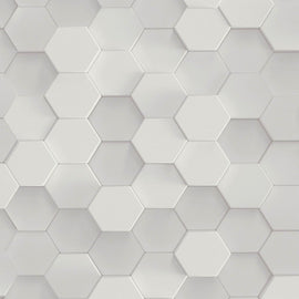 Papier peint pour cuisine et bain Profhome 387231-GU papier peint intissé gaufré à chaud lisse avec des figures géométriques mat gris blanc 5,33 m2