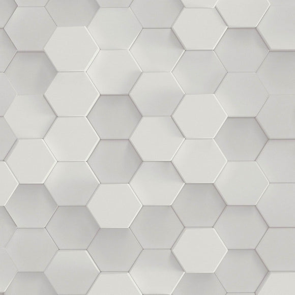 Papier peint pour cuisine et bain Profhome 387231-GU papier peint intissé gaufré à chaud lisse avec des figures géométriques mat gris blanc 5,33 m2