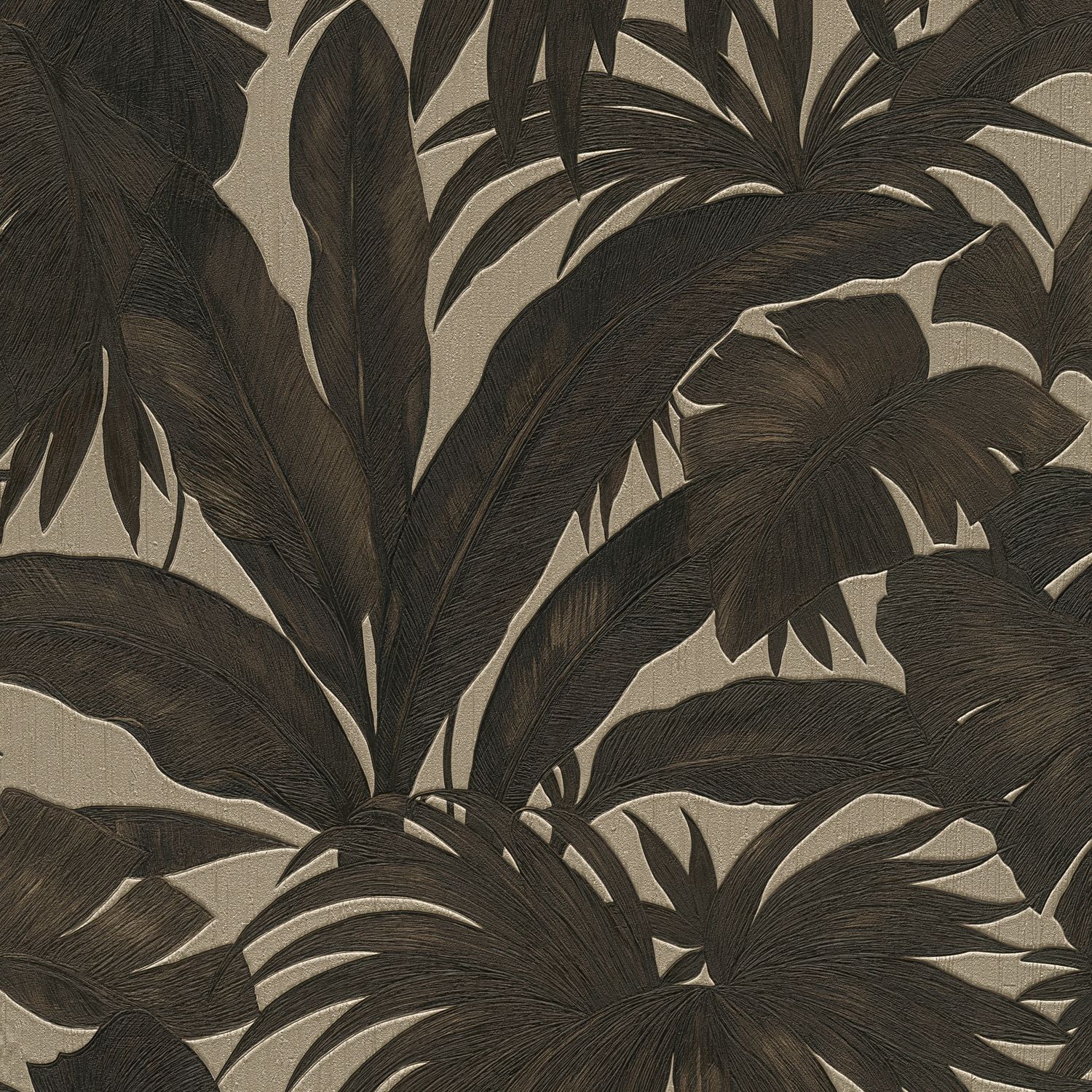 Papier peint de luxe exclusif Profhome 962401-GU papier peint intissé légèrement texturé design brillant brun noir 7,035 m2