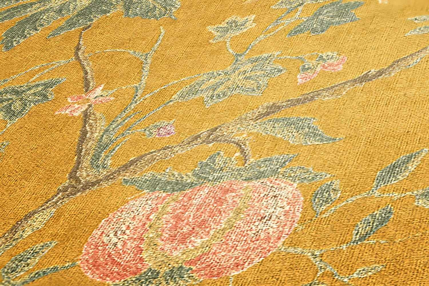 Papier peint intissé fleuri pour couloir Profhome 367194-GU Papier peint vintage jaune à fleurs 5,33 m2