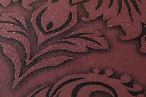Papier peint baroque Profhome 368983-GU papier peint intissé légèrement texturé au style baroque scintillant rouge argent noir 5,33 m2