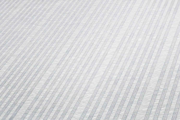 Papier peint à rayures Profhome 644916-GU papier peint intissé à peindre texturé avec des rayures mat blanc 5,33 m2