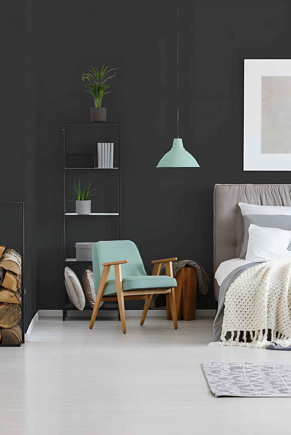 Papier peint ton-sur ton Profhome 371781-GU papier peint intissé légèrement texturé ton-sur-ton mat noir 5,33 m2