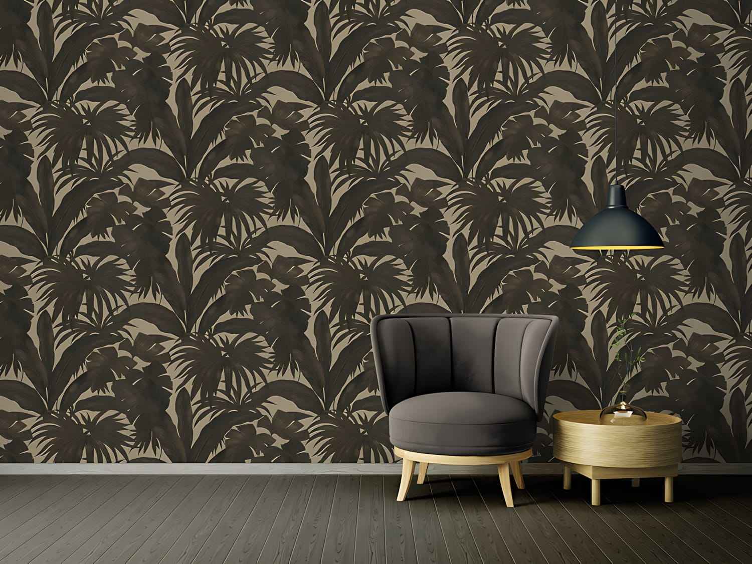Papier peint de luxe exclusif Profhome 962401-GU papier peint intissé légèrement texturé design brillant brun noir 7,035 m2