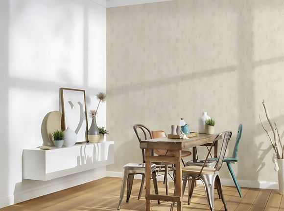 Papier peint aspect pierre carrelage Profhome 326514-GU papier peint intissé légèrement texturé à l'aspect de pierre brillant beige blanc-crème or 5,33 m2