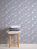 Papier peint enfants Profhome 381251-GU papier peint intissé légèrement texturé avec un dessin infantile mat gris rose beige blanc 5,33 m2-5