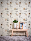 Papier peint pour cuisine et bain Profhome 943081-GU papier peint vinyle légèrement texturé design mat crème beige brun 5,33 m2