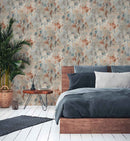 Papier peint aspect pierre carrelage Profhome 379541-GU papier peint intissé légèrement texturé à l'aspect de pierre mat gris rouge bleu beige 5,33 m2