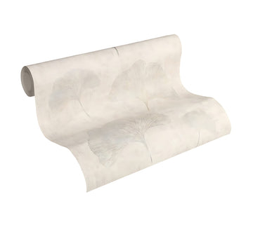 Papier peint floral Profhome 322653-GU papier peint intissé légèrement texturé avec un dessin floral et des accents métalliques beige argent brun 5,33 m2 - 0
