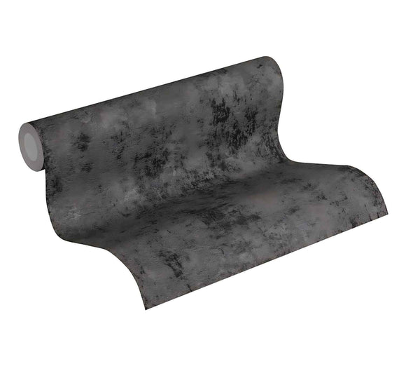 Papier peint ton-sur ton Profhome 374256-GU papier peint intissé légèrement texturé ton-sur-ton brillant noir argent 5,33 m2