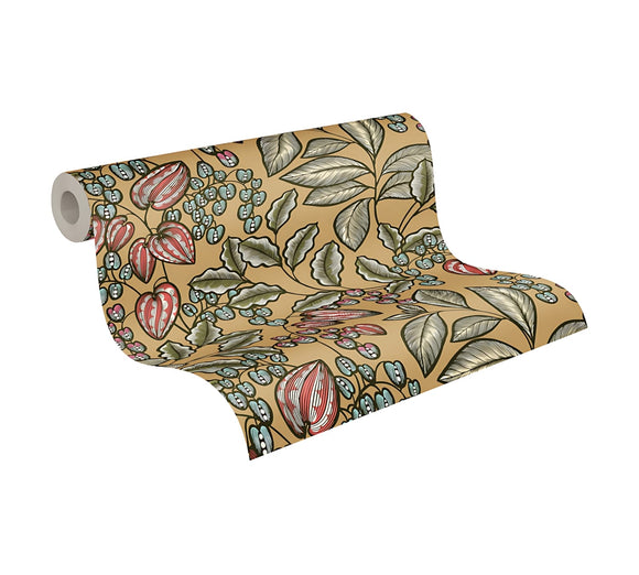 Papier peint floral Profhome 377544-GU papier peint intissé lisse avec un dessin floral mat jaune vert bleu rouge 5,33 m2