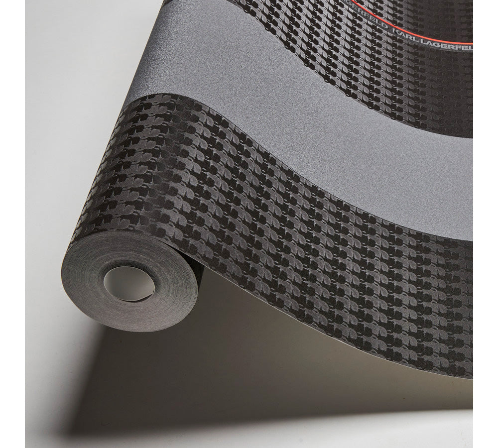 Papier peint à motifs graphiques profhome 378481-gu papier peint intissé lisse design brillant noir rouge gris 533 m2 - 0