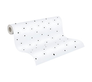 Papier peint enfants Profhome 381391-GU papier peint intissé légèrement texturé avec un dessin infantile mat noir blanc 5,33 m2 - 0