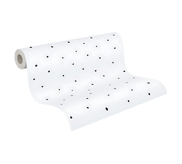 Papier peint enfants Profhome 381391-GU papier peint intissé légèrement texturé avec un dessin infantile mat noir blanc 5,33 m2