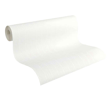 Papier peint à rayures Profhome 644916-GU papier peint intissé à peindre texturé avec des rayures mat blanc 5,33 m2