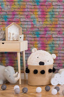 Papier peint aspect crépi Profhome 361001-GU papier peint intissé lisse avec un dessin infantile mat pourpre violet jaune 5,33 m2-3