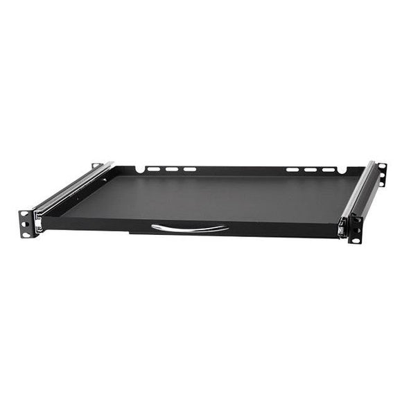 Stalflex 19" Pull-out shelf for keyboard and mouse 350mm Black RSR19-1U-350B-KM
