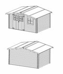 Abri de jardin en bois surface utile 99m² 388x298x235cm int021/ineksa