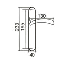2 poignées de porte sur plaque TAMARA, Sans trou pour pièce à vivre, Finition laiton doré poli, Entraxe standard 195 mm-7